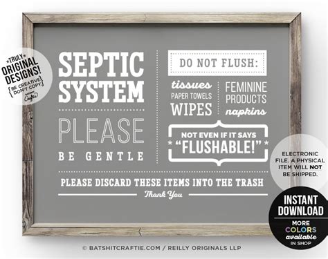 septic bathroom sign|More.